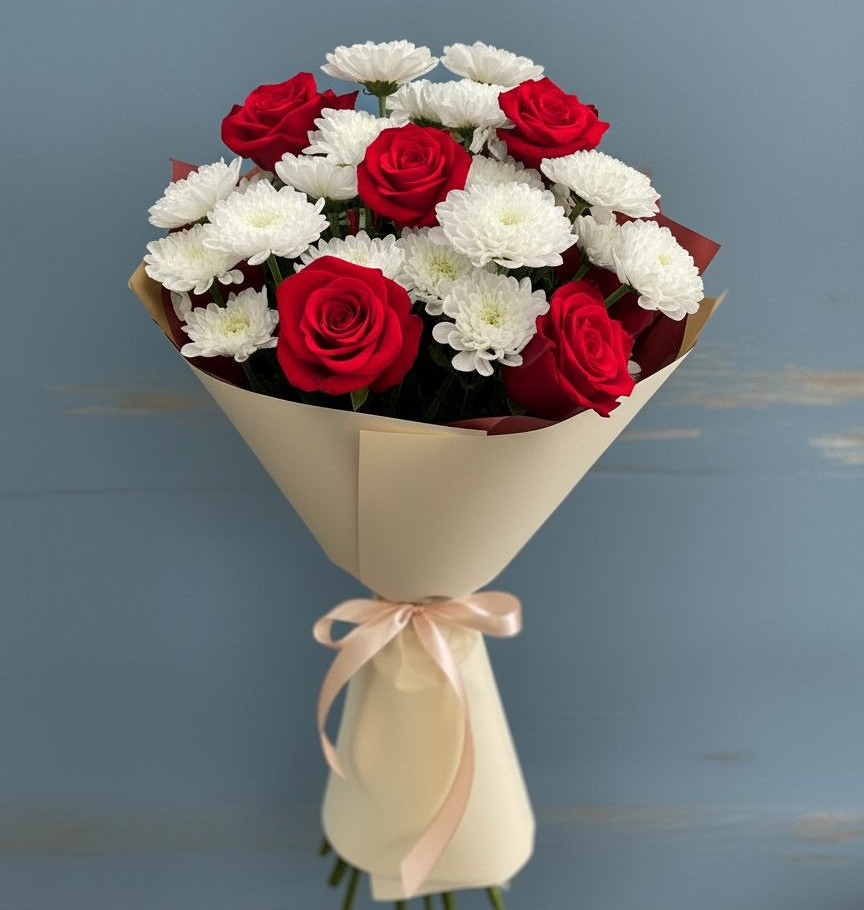 Букет цветов из: Розы и Хризантемы в Урюпинске