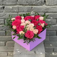Цветочная композиция из Розы в коробке в Урюпинске