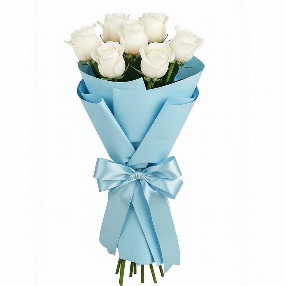 Букет 7 белых роз Проуд в Урюпинске