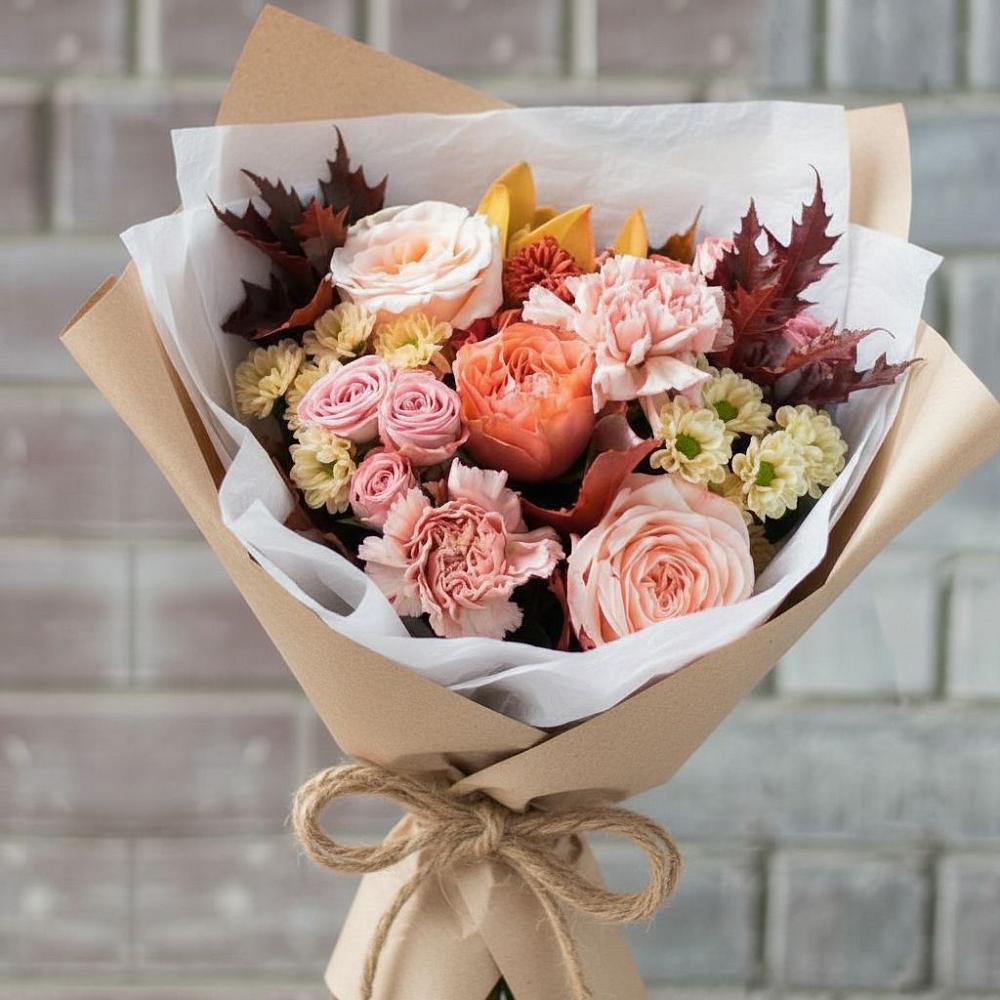 Букет цветов из: Гвоздики, Хризантемы и Розы в Урюпинске