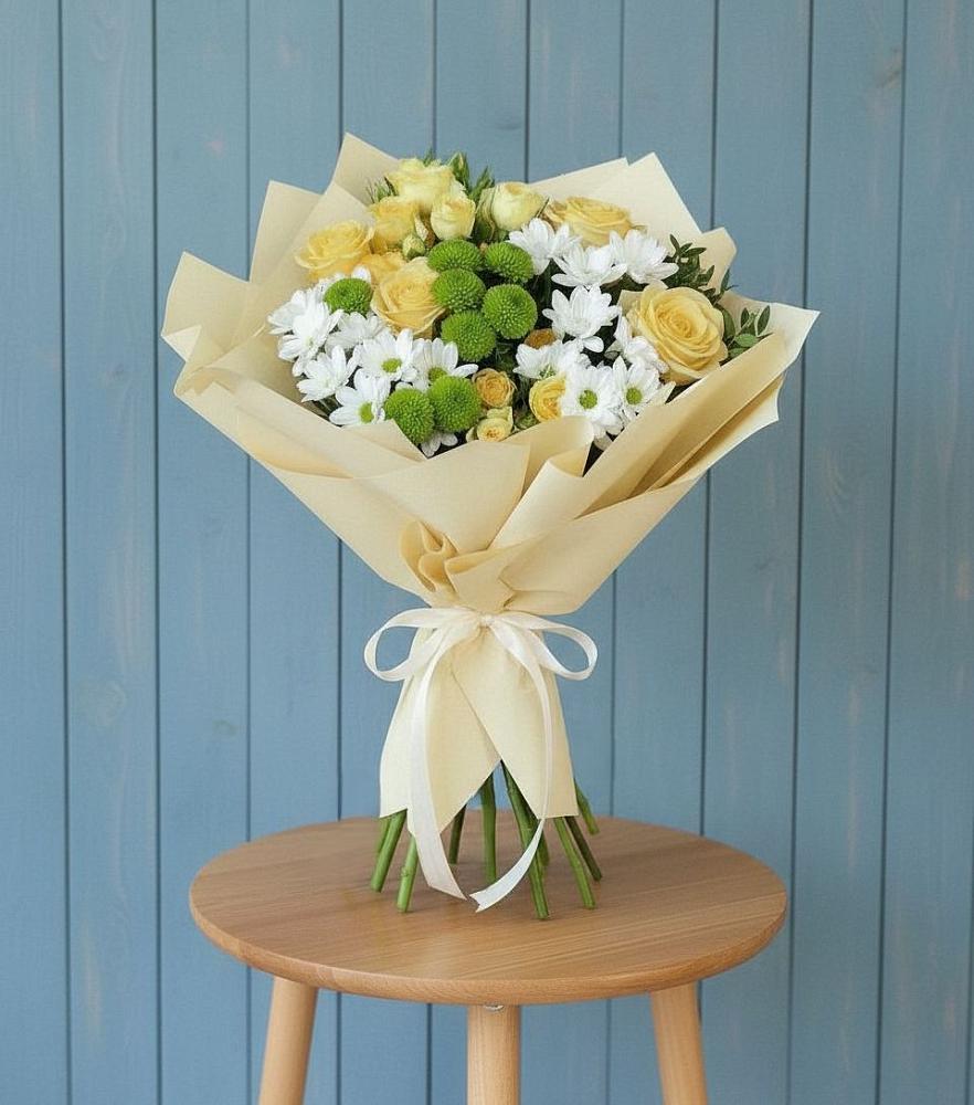 Букет цветов из: Хризантемы и Розы в Урюпинске