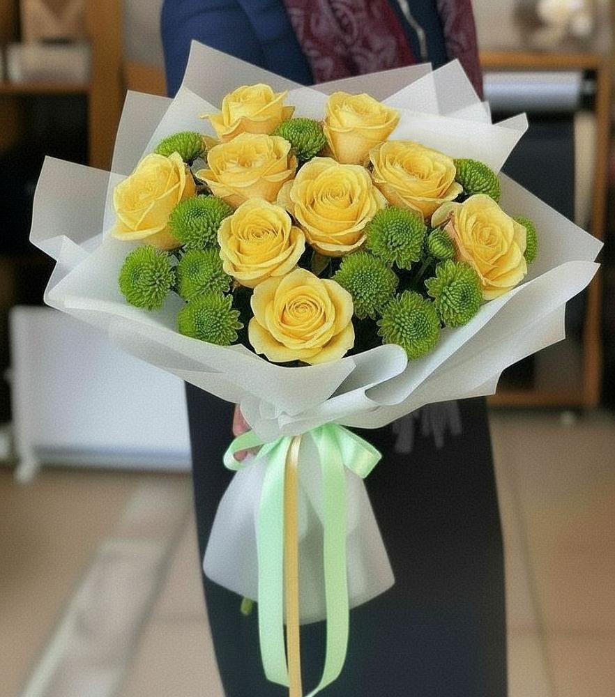 Букет цветов из: Хризантемы и Розы в Урюпинске