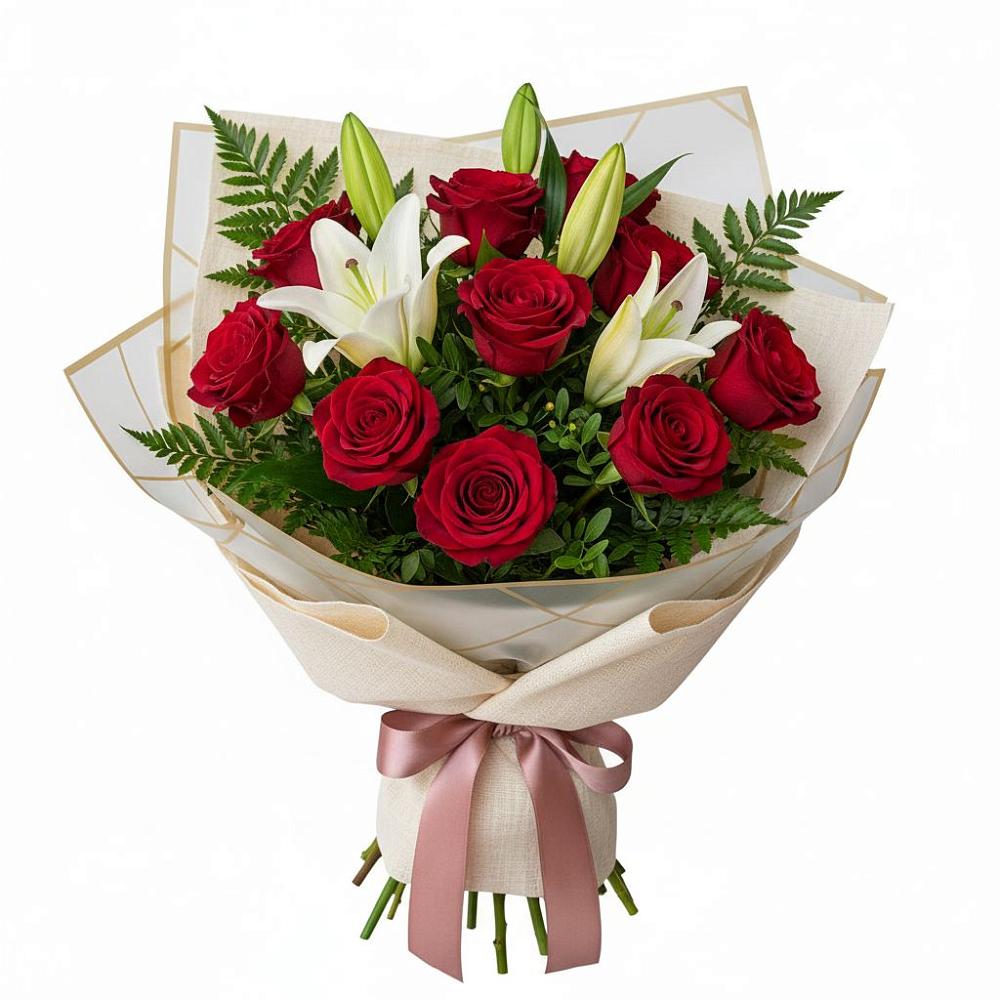 Букет цветов из: Лилии и Розы в Урюпинске