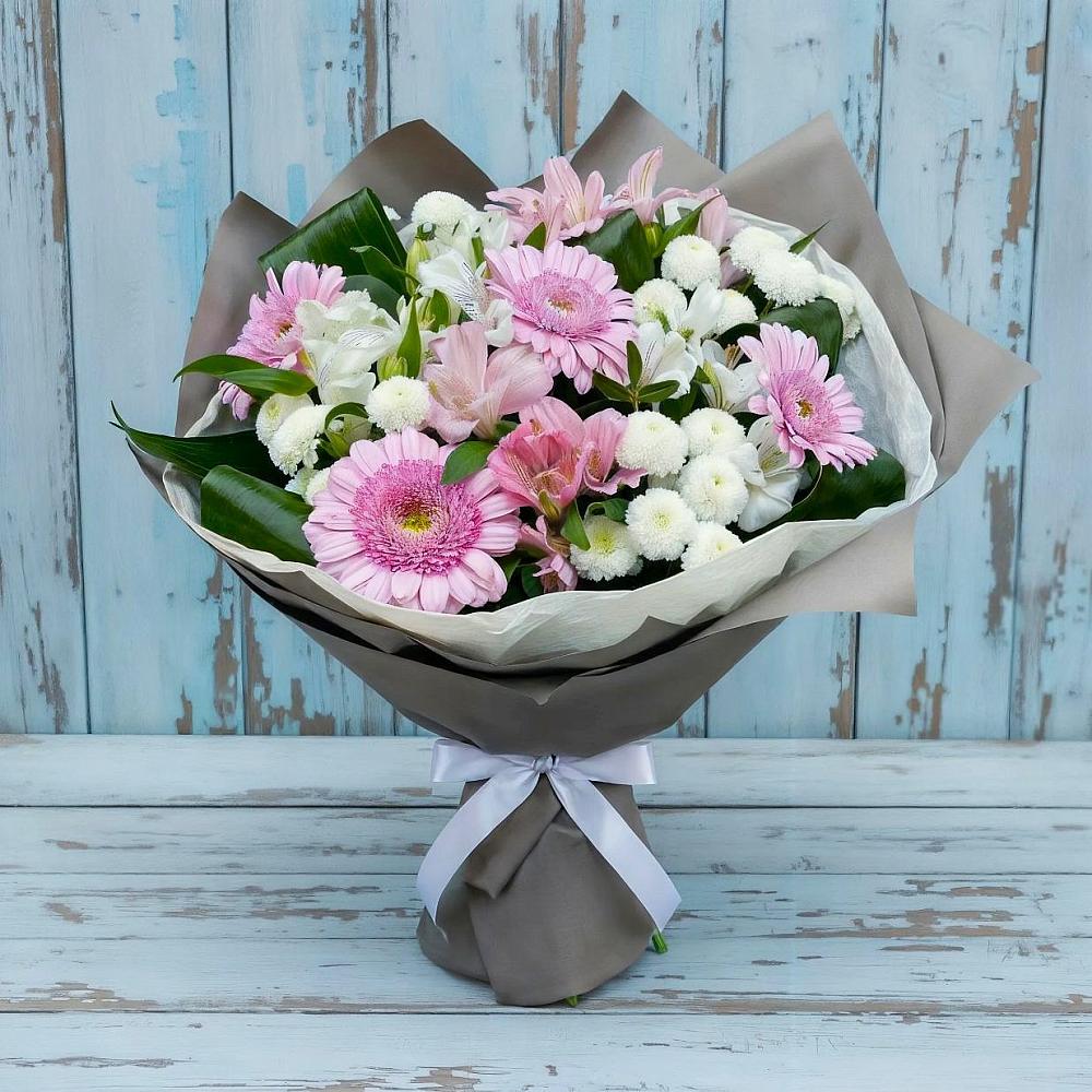 Букет цветов из: Герберы, Альстромерии и Хризантемы в Урюпинске