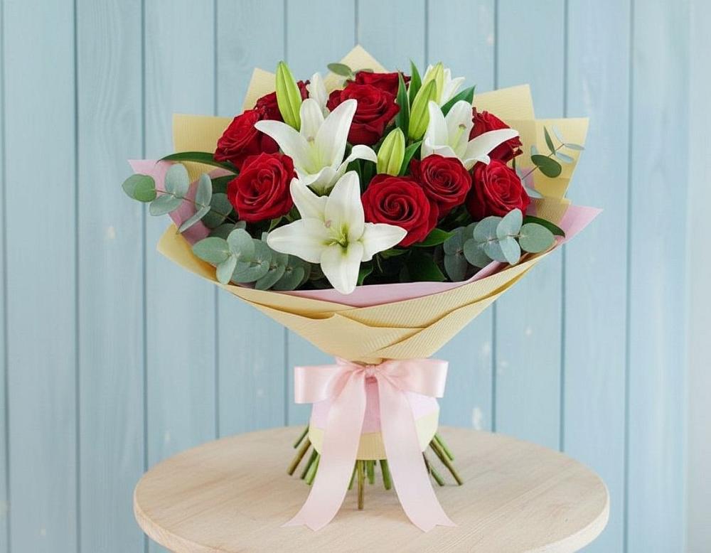 Букет цветов из: Лилии и Розы в Урюпинске